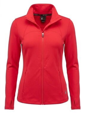 Spyder Women's Stretch Long Sleeve Zip Up Yoga Jacket with Thumb Holes